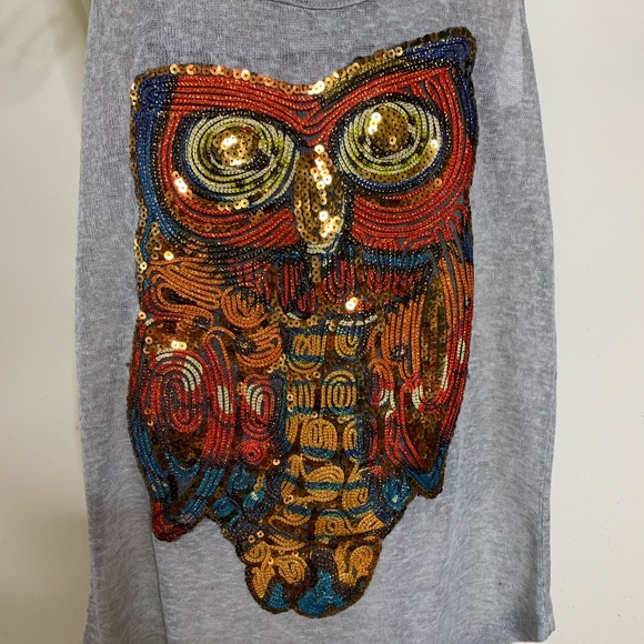 Heart n Crush Sequined Owl Tank - Picture 2 of 6